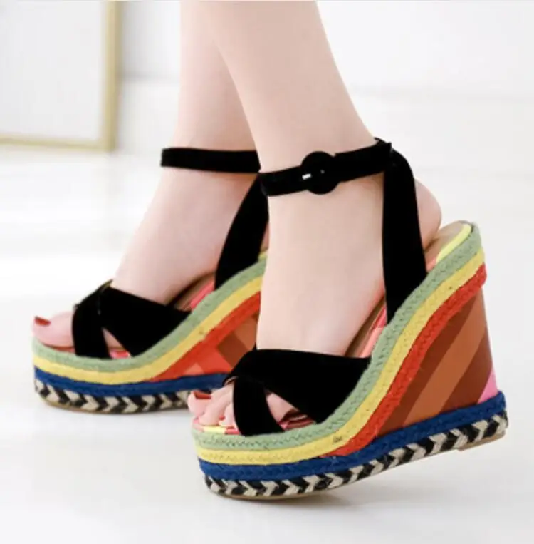 

Women's Espadrille Ankle Strap Sandals Comfortable Slippers Ladies Color Womens Casual Shoes Breathable Flax Hemp Canvas Pumps