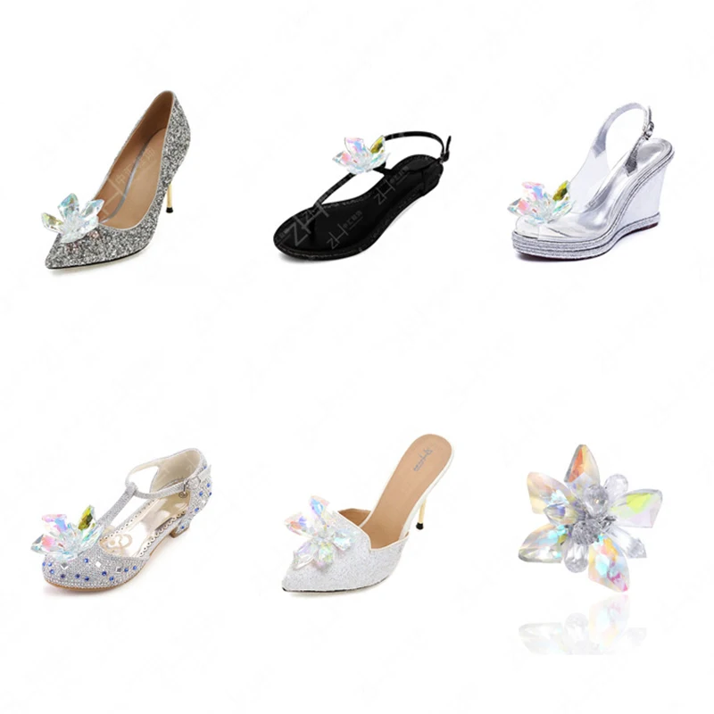 1 шт. кристалл дизайн цветок Свадебные вечерние туфли аксессуары обувь на высоком каблуке DIY ручной горный хрусталь, украшения для обуви