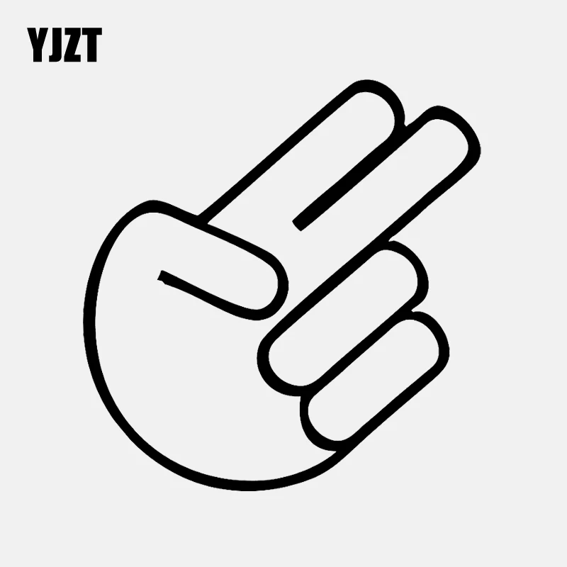 YJZT 12 2 см * 6 два пальца рука-шокер виниловый контурный наклейка автомобиля Стикеры