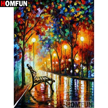 

HOMFUN Full Square/Round Drill 5D DIY Diamond Painting "Oil painting road" Embroidery Cross Stitch 5D Home Decor Gift A15869