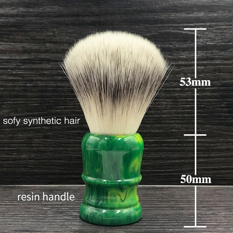 dscosmetic 24mm 26mm soft synthetic hair knots green resin handle Men's Shaving Brush traditional wet shaving tool