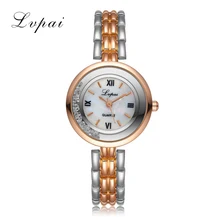 Lvpai 2017 New Women Gold Bracelet Quartz Watch Steel Dress Fashion Female Ladies Wristwatch Luxury Crystal Bracelet Watches