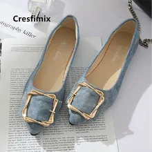 Cresfimix sapatos unissex, calçados de dedo, azul claro, deslizamento, casual, preto e escritório sapatos c5252