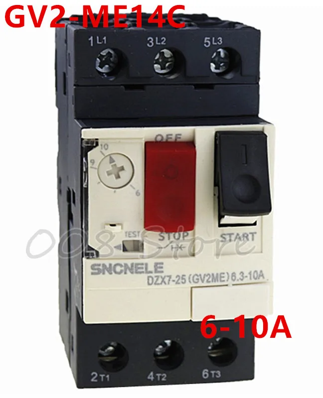 

GV2-ME14C 6-10A Motor circuit breaker GV2-ME14C 6-10A motor protection circuit breaker Press-button control