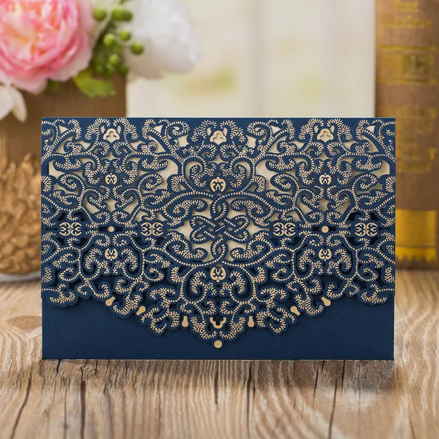 red laser cut wedding invitations blue elegant wedding invitation