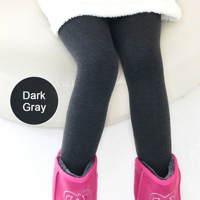 2017 Winter Children's Thick Warm Fleece Lined Leggings Kids Thermal Stretchy Pants for Little