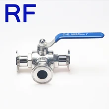 RF " SS304 санитарно нержавеющая сталь 3 способ Т порт пищевой класс PTFE уплотнительный шаровой клапан Tri Зажим наконечник для домашнего дневника