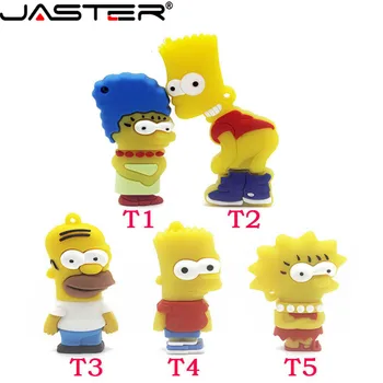 

JASTER Hot Sale Cartoon Simpson/Homer/Bart flash drive 4GB 8gb 16GB 32gb 64gb USB 2.0 Memory stick thumb/drive/gift