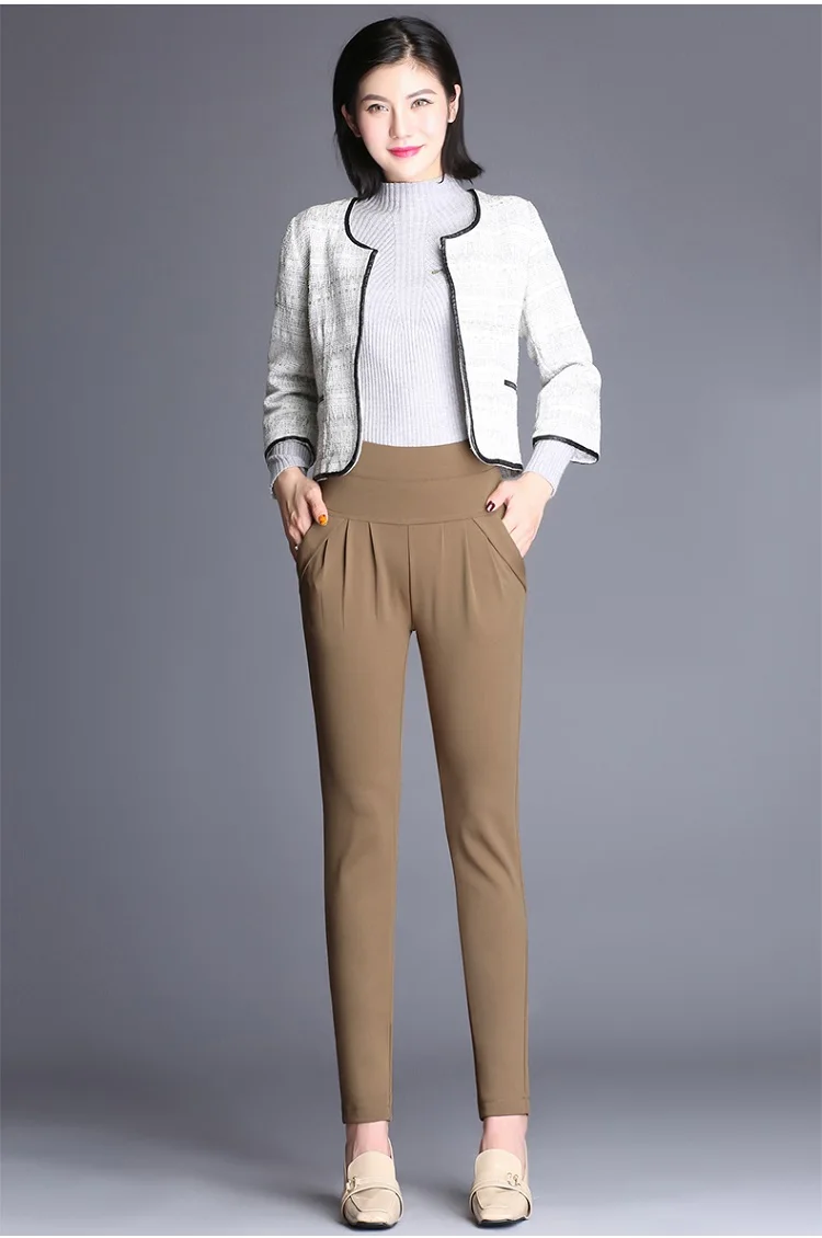 Новая мода весна осень женские классические повседневные штаны с эластичной талией шаровары женские с высокой талией S-6XL свободные женские брюки
