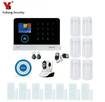 

Yobang Security WIFI Gsm Alarm System For Home APP Control IP Camera SMS Alarm Smart Wireless Infrared Detector Blue Siren Alarm