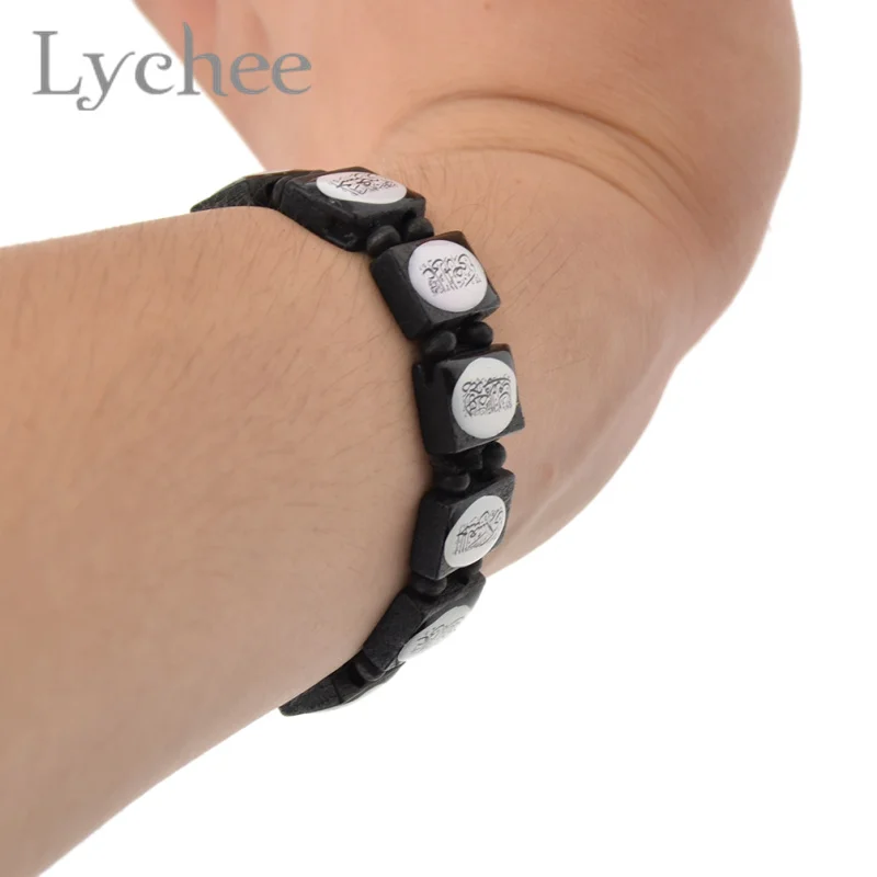 Личи деревянные бусины мусульманские четки браслет Бог ислам из бусинок