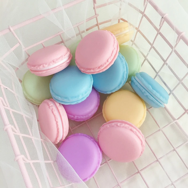 6pcs Cute Mini Macarons Desk Organizer Kawaii Stationery Candy Color Jewelry Storage Box Earphone Bag Multipurpose Case Gifts