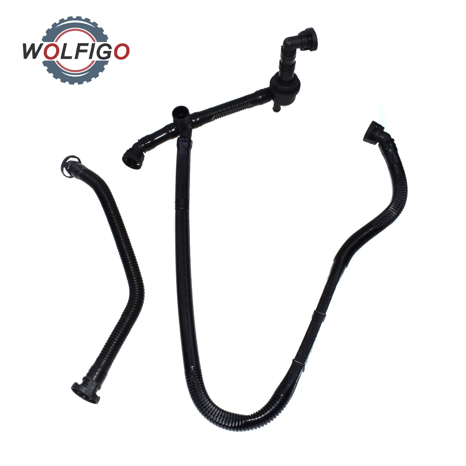 

WOLFIGO 2pcs Crankshaft Exhaust Pipe Car Engine Crank Case Breather Hose For VW Passat Audi A4 A6 A8 078103223B 078103224R