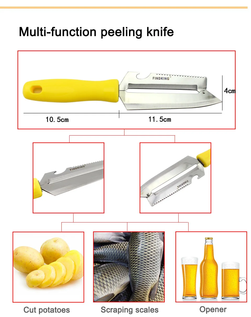 FINDKING набор кухонных ножей из 3 предметов, качественный кухонный нож из нержавеющей стали для мяса, нож для фруктов, много терки