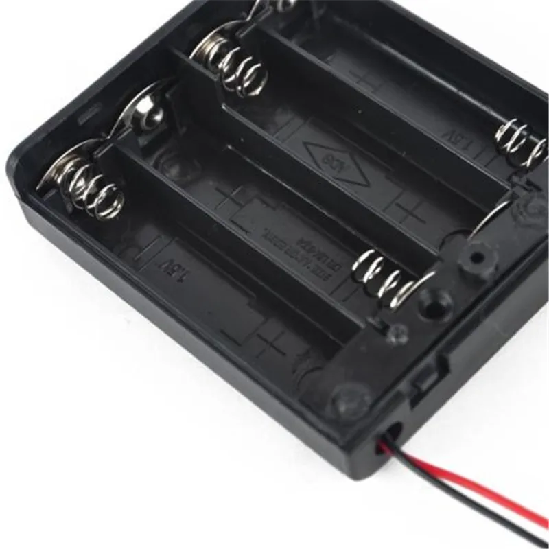 1pc AA Battery Storage Case Plastic Box Holder with Cable Lead For 4