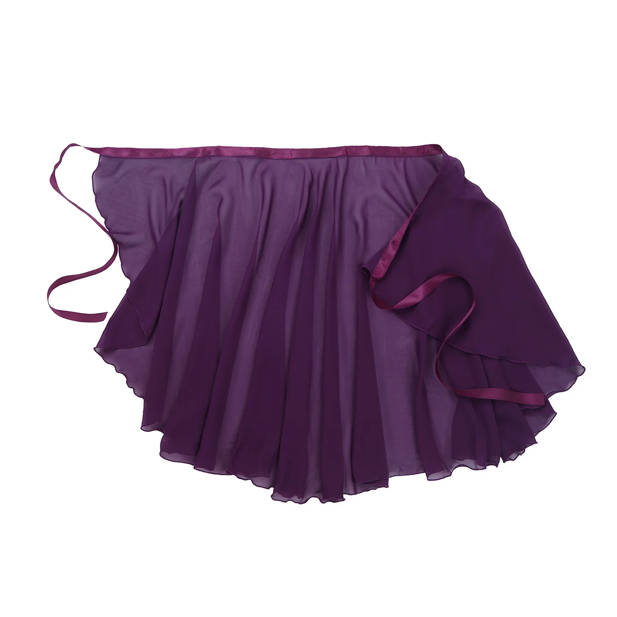 Балетные трико для женщин гимнастический трико юбки чистый шифон обернуть над шарфом юбка с поясом для взрослых танцевальный костюм юбка - Цвет: Deep Purple