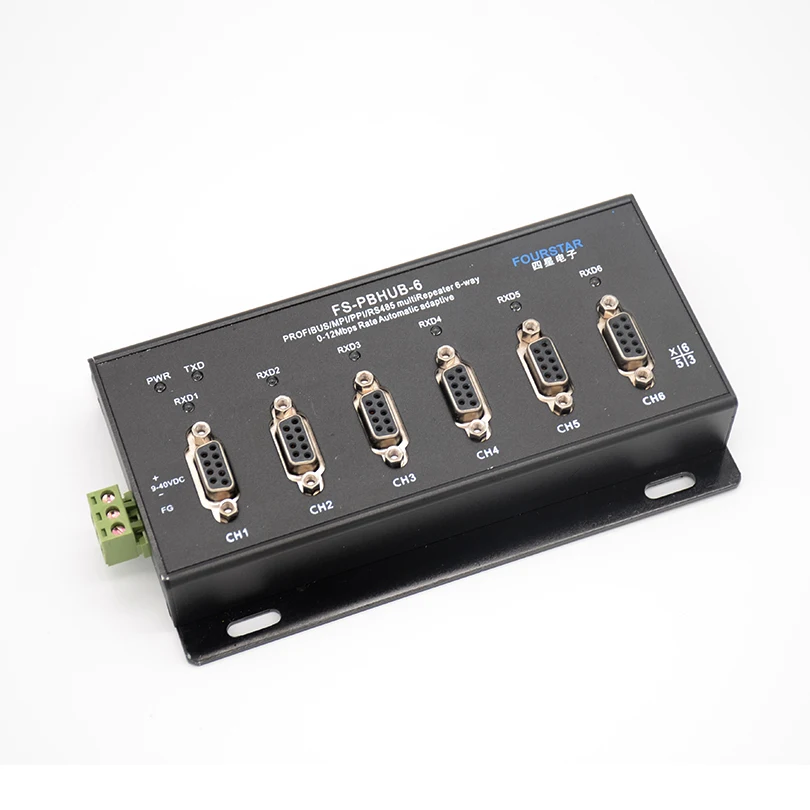 

6-port isolated PROFIBUS/MPI/PPI hub implementation PROFIBUS bus type Star and hybrid network topology