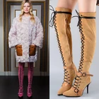 Best Price as low as $175.50 New Arrive Winter Boots Female Over-the-knee Long Boots Genuine Leather High-heeled Shoes Woman Fashion Side Zipper Botas PPO104