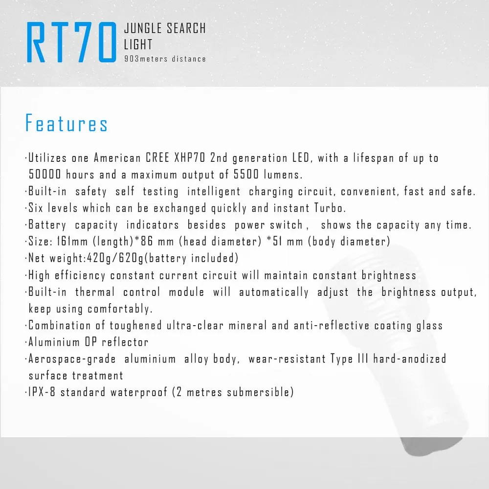 IMALENT RT70 комплект мощный светодиодный фонарик 18650 Перезаряжаемые 5500 люмен светодиодный фонарь с магнитом USB зарядка высокое качество
