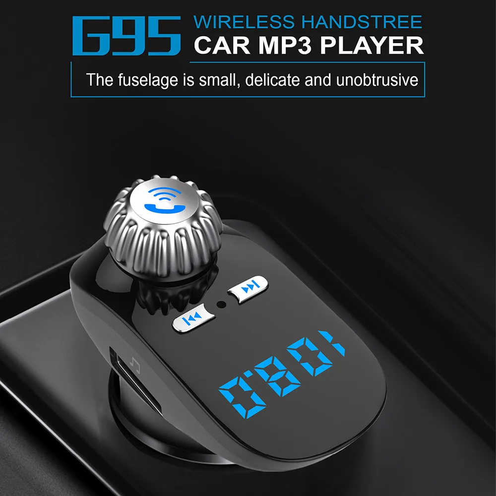 Handsfree Многофункциональный fm-передатчик автомобильное зарядное устройство MP3 плеер напряжение, Частота тока дисплей bluetooth 4,2 3.1A+ 1A
