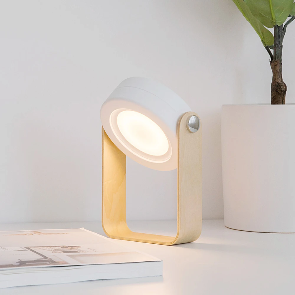 Креативный портативный фонарь с деревянной ручкой, телескопическая складная Светодиодная настольная лампа, заряжаемый Ночной светильник, лампа для чтения