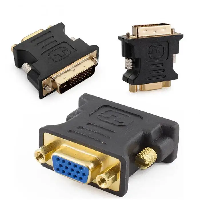 24+ 5Pin DVI к VGA адаптер цифро-аналоговый DVI-I ПК TFT Beamer штепсельная розетка конвертер YE-Hot