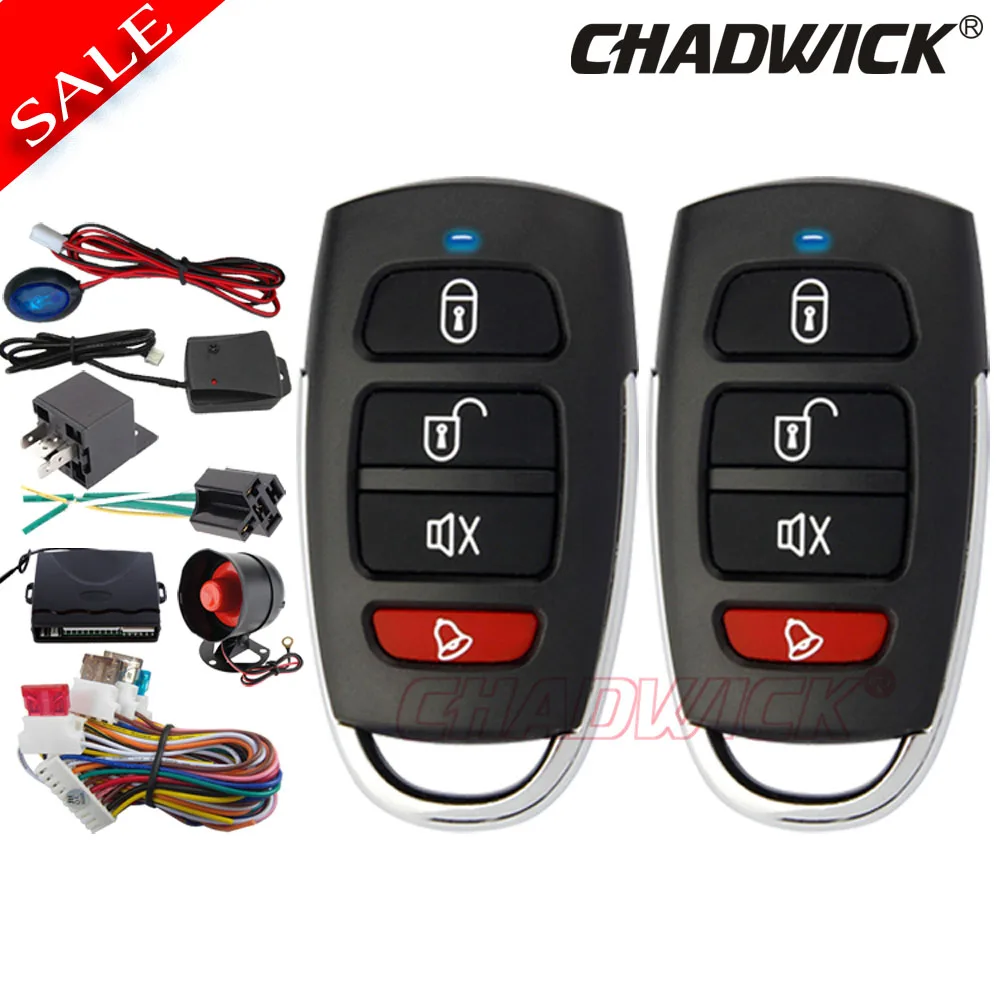 

Universal Car Alarm Vehicle Security System Keyless Entry Siren 2 Remote Control Burglar alarm for kia toyota CHADWICK 8101