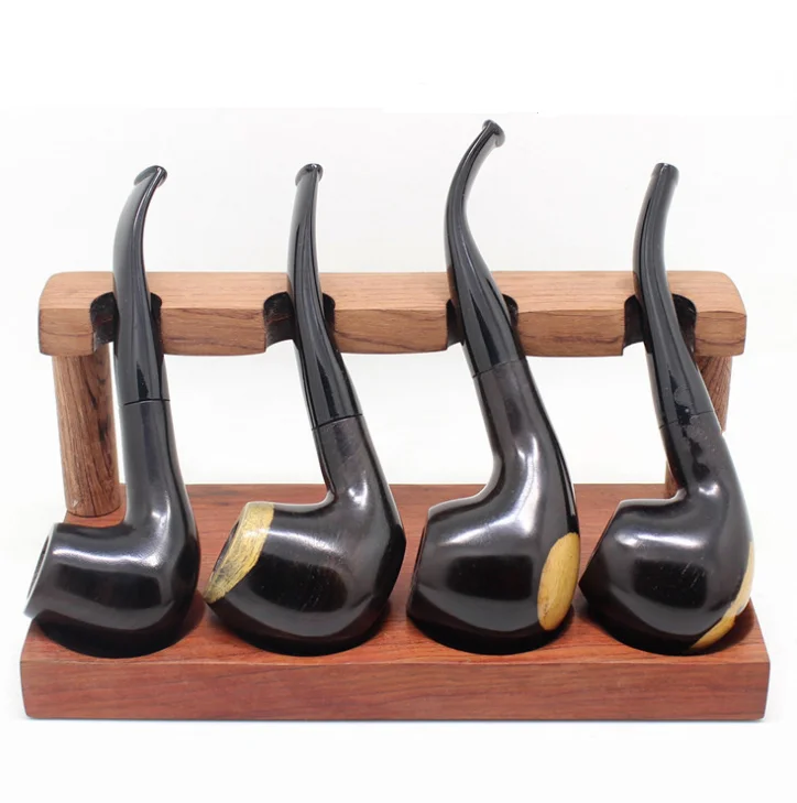 DL Smoking Set African Blackwood Wood Smoking Pipe Bending type