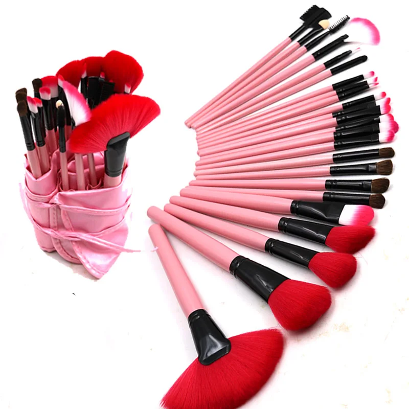 

JIGONG Professional 24 PCS Face Cosmetics Makeup Brush Set Tools Make-up Toiletry Kit Wool Brand Make Up Brushes Case