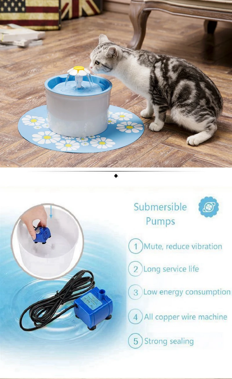 

Pet Cat Fountain Pump Replacement for Fountain for Cat Dog Pets Drinking Water