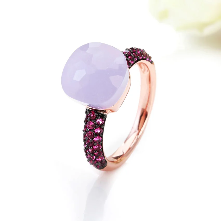 FORIS классические обручальные кольца для женщин с черным покрытием розовый циркон розовое золото цвет кольцо 14 цветов
