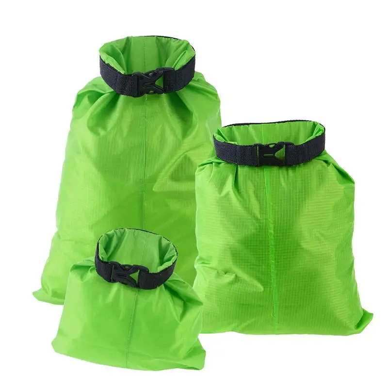 

3pcs 1.5L+2.5L+3.5L Waterproof Dry Bag Storage Pouch Bag for Camping Boating Kayaking Rafting Fishing (Green)
