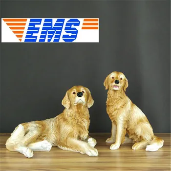 

Simulation Animal Cute Puppy Statue Golden Retriever Action Figure Collectible Model Toy Resin Home Decor Birthday Gift Box P803