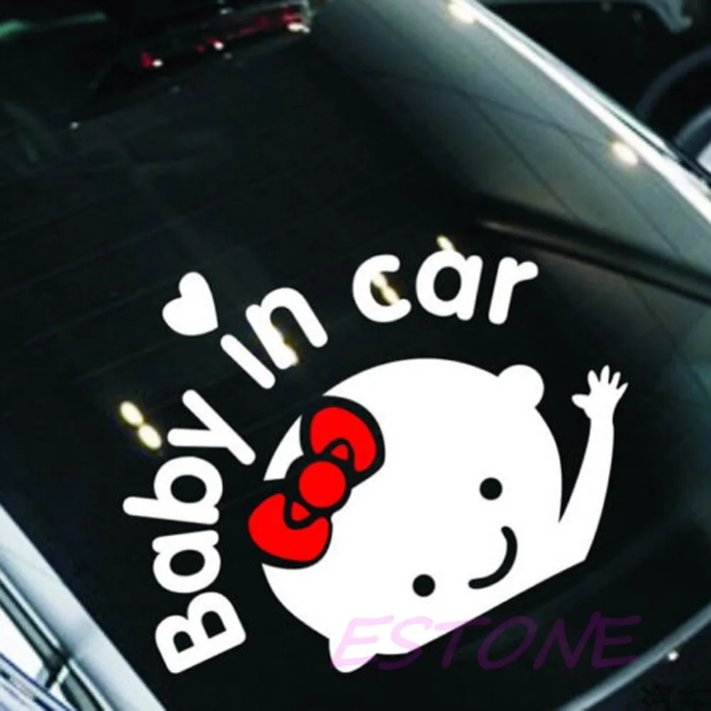 

Baby In Car" Cute Waving Baby On Board Safety Sign Auto Car Decal / Sticker New