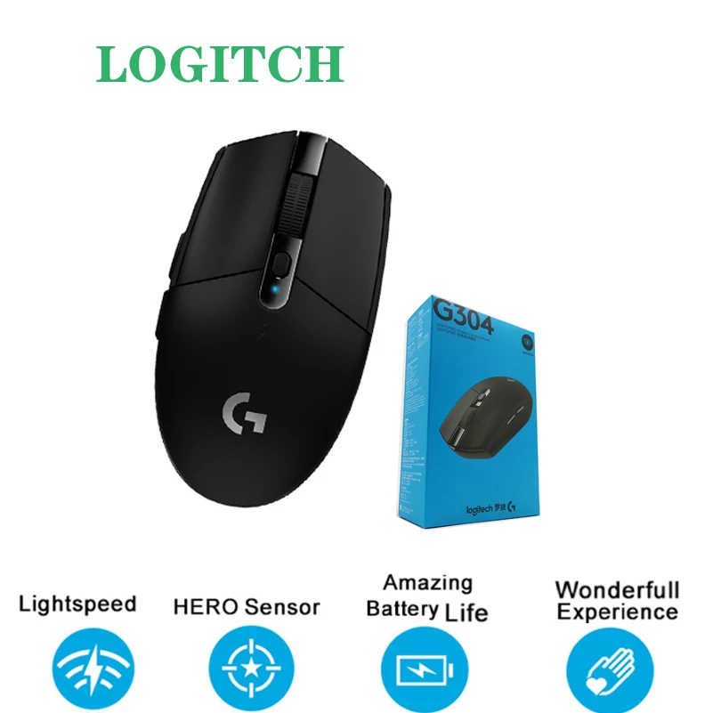 

Logitech G304 is equipped with HERO Sensor 12000dpi 400ips AA battery wireless mouse, suitable for Windows Mac light speed game