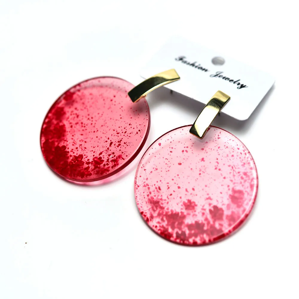 

big round earrings ladies beautiful fashion handcrafted jewelry women's earrings girls fancy unique red acrylic stud earrings