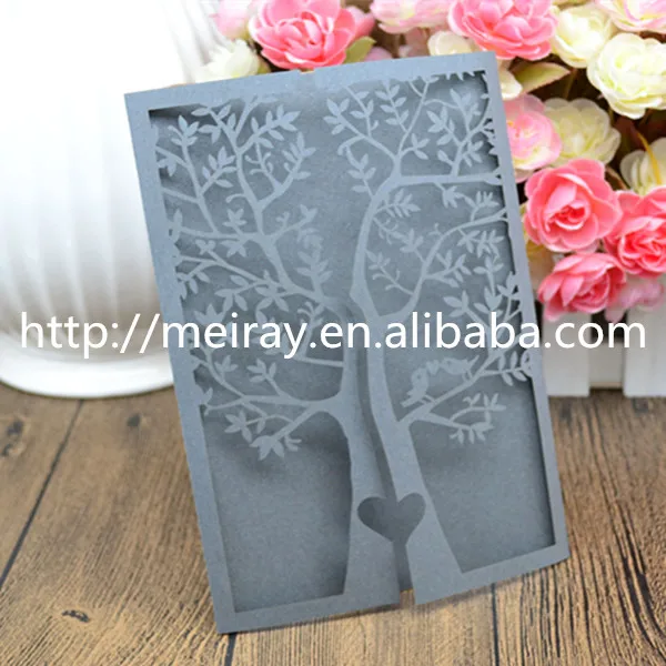 12Pcs Wedding Party Invitation Card Delicate laser cut tree Cards cheap price free shipping to any country | Дом и сад
