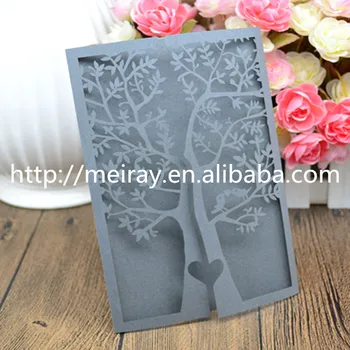 

12Pcs Wedding Party Invitation Card Delicate laser cut tree Wedding Invitation Cards cheap price free shipping to any country