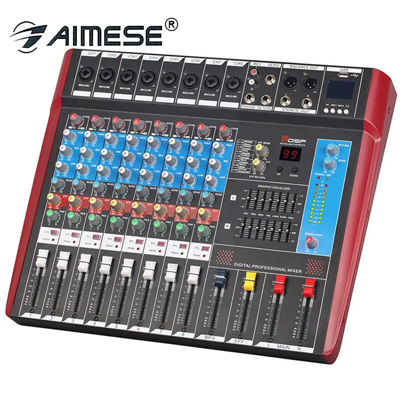 REVIEW TOP SELLER  PGM-8UTL Professional 8-channel mixer with amplifier 99 kinds of DSP effects with reverb stage perf