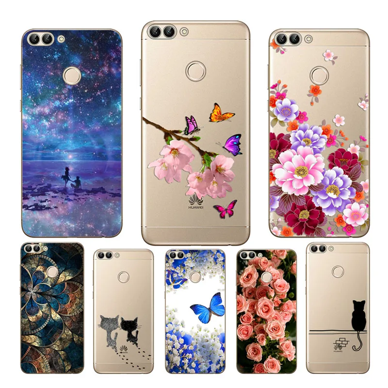 

Silicone Case for Huawei P Smart 5.65inch case Enjoy 7S Soft TPU back phone cover for huawei p smart capa clear printing coque