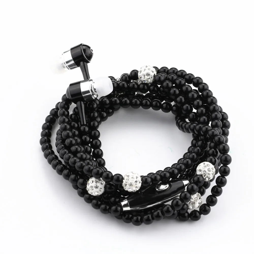 Fashion In Ear Earbuds Fashionable Jewelry Pearl Necklace Earphones