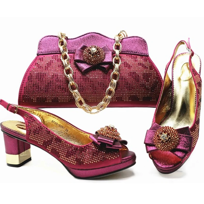 Avec Femmes Parti Strass De gold silver Italiennes Ensemble pueple Et Haute red Sac Blue Qualité Décoré Chaussures Dames green Navy Nigérien Pompes nOAPqwY8