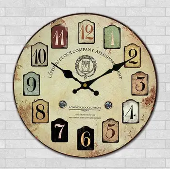 

Family essential The latest fashion clock Mediterranean style MDF wall clock