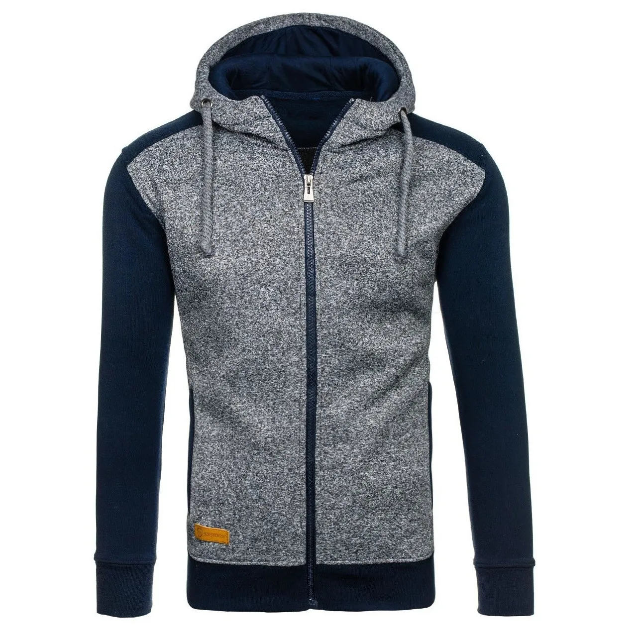 

ZOGAA 2019 Men's Hooded Jackets Autumn Men Thick Warm Sweatshirts Male Patchwork Zipper Warm Jumper Outwear 3 Colors