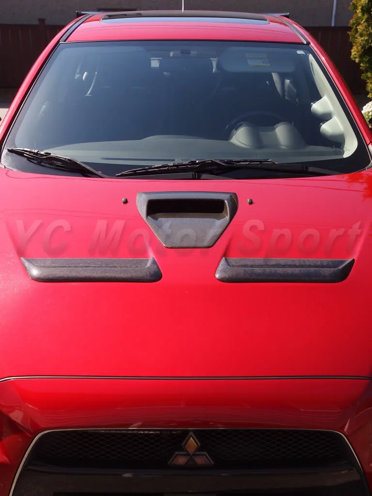 2008-2012 Mitsubishi Lancer Evolution EVO X Charge Speed Style Hood Vents CF (10)