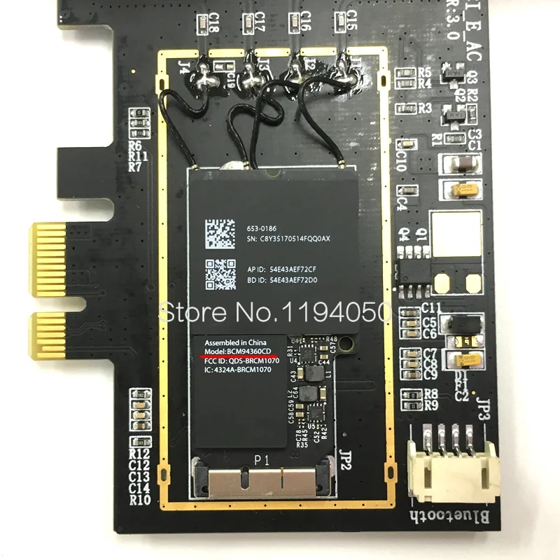 Broadcom BCM94360CD 1300 Мбит/с двухдиапазонный 2,4G/5G 802.11AC Настольный PCI-E беспроводная карта ПК Wifi адаптер Bluetooth 4,0