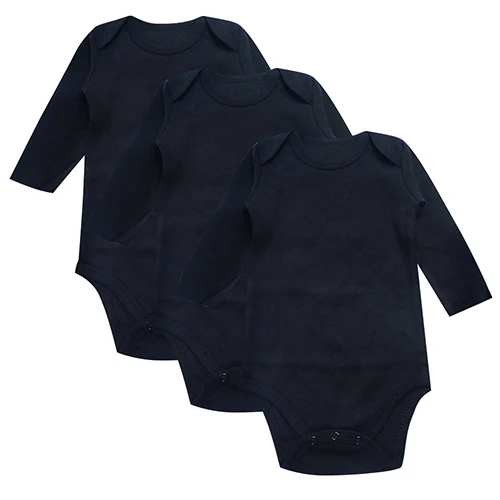 3 шт./лот; боди для малышей; одежда с длинными рукавами; Однотонный черно-белый комбинезон для новорожденных мальчиков и девочек; Летний комбинезон для младенцев - Цвет: 2