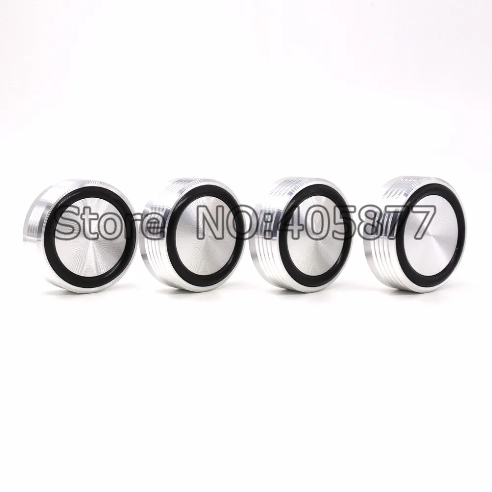 

4pcs 40 x17mm audio amplifier speaker feet spikes silver Ring machine mats pads