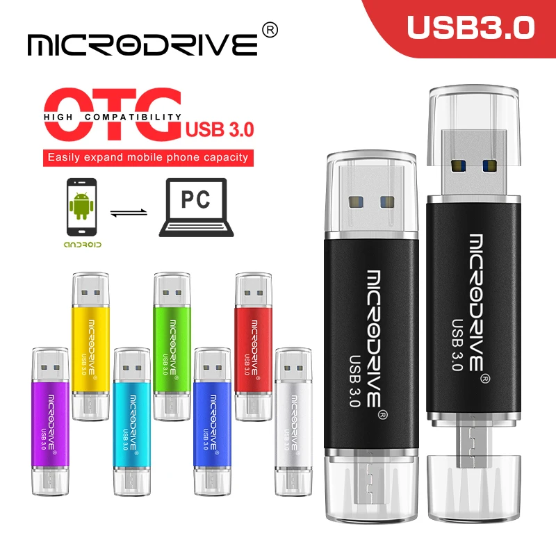 Быстрая скорость USB 3,0 OTG флеш-накопитель 64 Гб металлический USB флеш-накопитель 128 ГБ 32 ГБ 16 ГБ 8 ГБ двойное использование реальная емкость Флешка флеш-накопитель