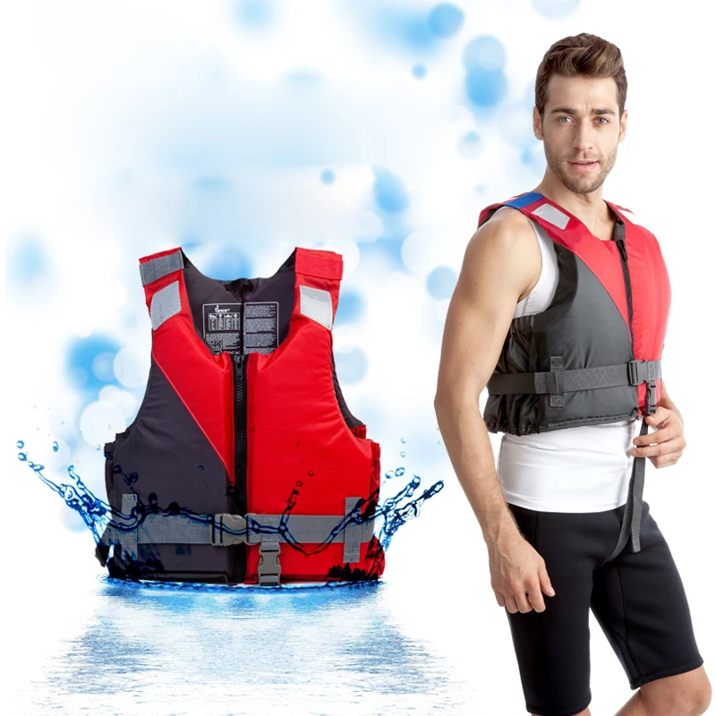 

Polyester Adult Life Vest Jacket Swimming Boating Ski Surfing Survival Drifting Life Vest with Whistle Water Sports Man Jacke